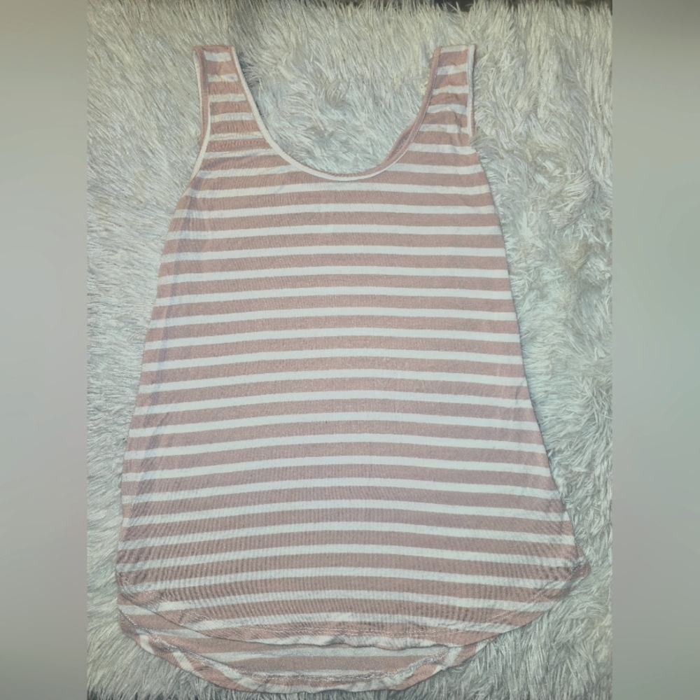 MIA White and Pink Asymmetrical Tank Top
